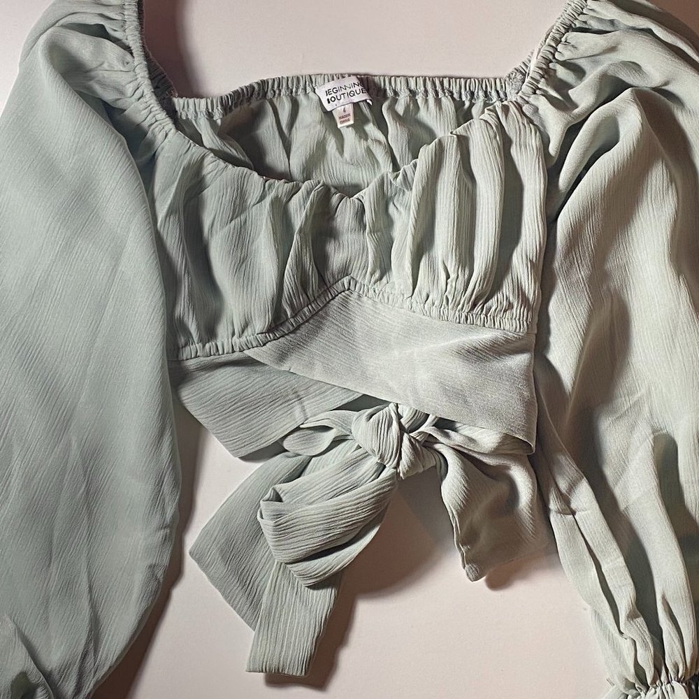 Beginning Boutique Ground Theory - Off-Shoulder Crop Top - Picture 6 of 7
